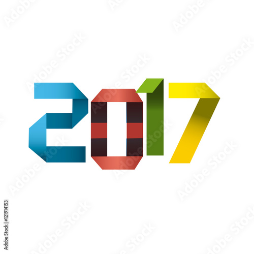 New Year sign on a white