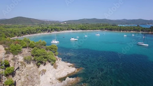 France, Cote d'Azur, Aerial view of Cap Leoube located near Bormes les mimosas, 4K, UHD (3840X2160)