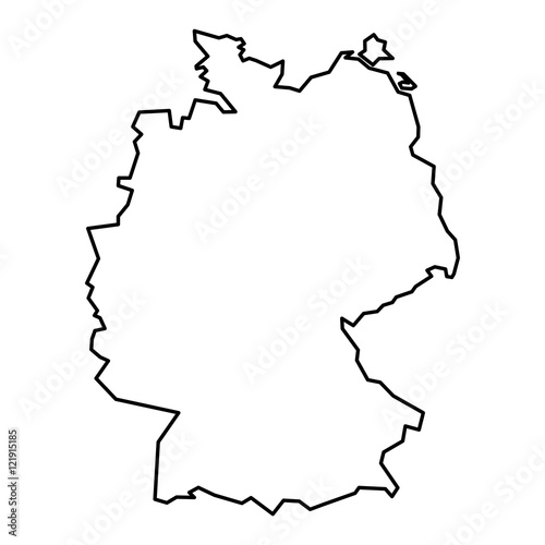 Black contour map of Germany