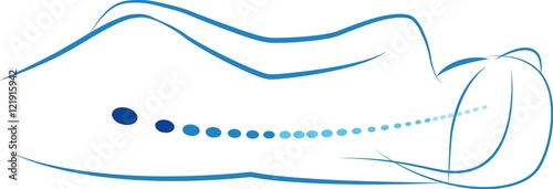 Vector illustration of a lying woman, with spinal column in evidence. Good for beauty or healthy concepts