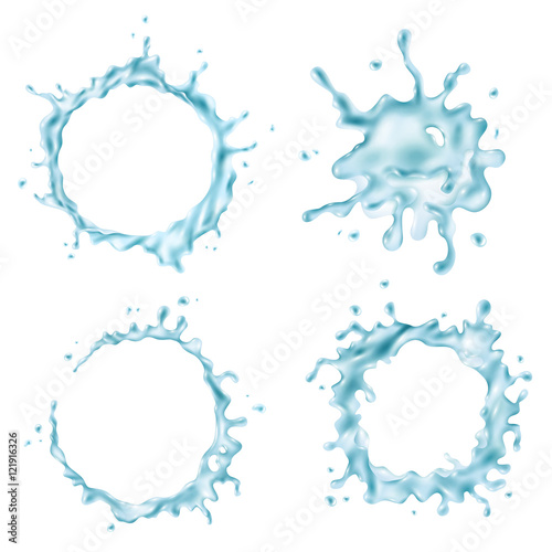 Water Blue Splashes On White Background