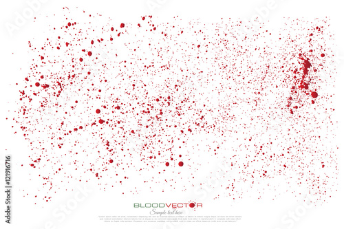 Blood splatter isolated on white background, vector design