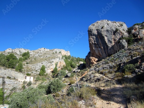 mountain valley with escarpment