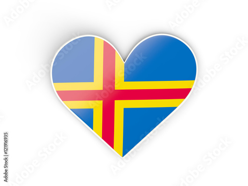 Free Download Flag of aland islands, heart shaped sticker - GFXLoad