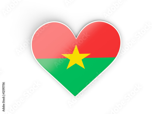 Free Download Flag of burkina faso, heart shaped sticker - GFXLoad