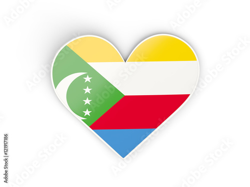 Flag of comoros, heart shaped sticker Free Download Flag of comoros, heart shaped sticker - GFXLoad