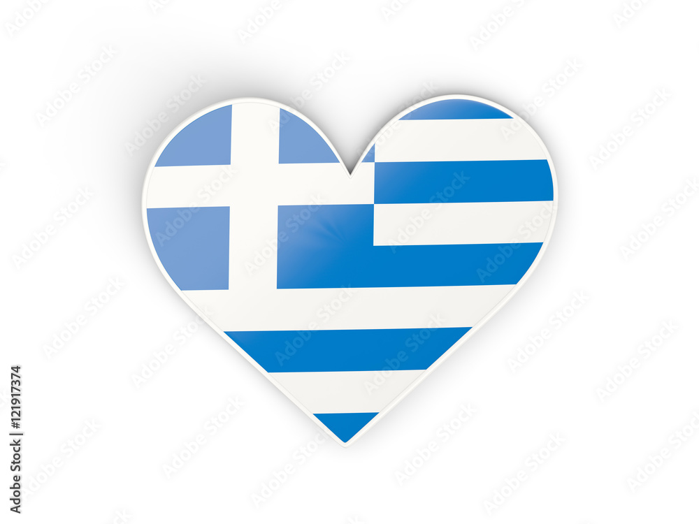 Flag of greece, heart shaped sticker Flag of greece, heart shaped sticker