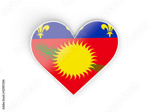 Free Download Flag of guadeloupe, heart shaped sticker - GFXLoad