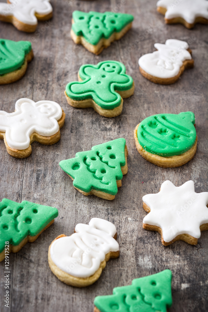 Christmas cookies on a rustic wooden background
Christmas cookies on a rustic wooden background