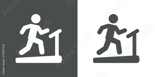 Icono plano cinta de correr gris