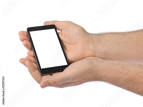 Hands with smartphone