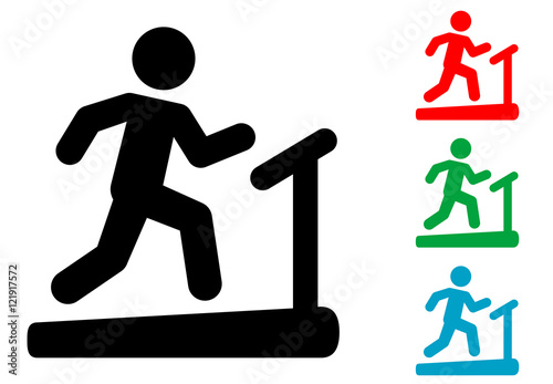 Icono plano cinta de correr varios colores