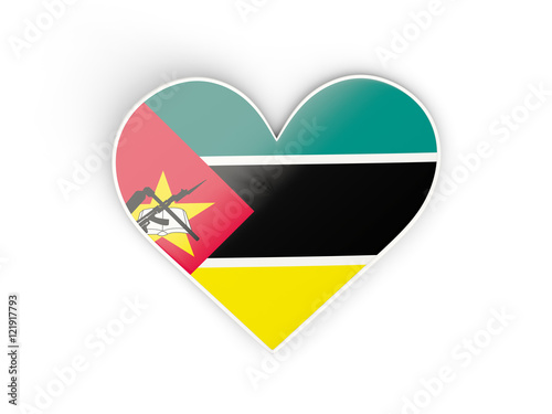 Free Download Flag of mozambique, heart shaped sticker - GFXLoad