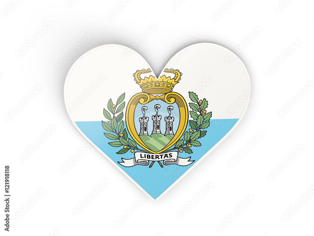 Flag of san marino, heart shaped sticker Flag of san marino, heart shaped sticker