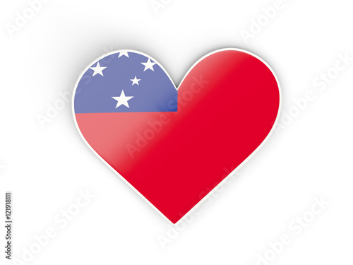 Flag of samoa  heart shaped sticker