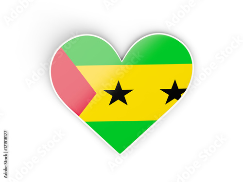 Free Download Flag of sao tome and principe, heart shaped sticker - GFXLoad
