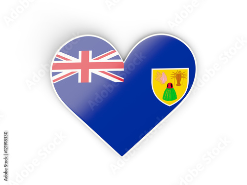 Free Download Flag of turks and caicos islands, heart shaped sticker - GFXLoad