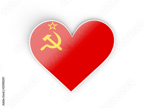 Flag of ussr  heart shaped sticker