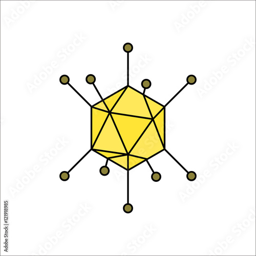 Complex Bacteria virus flat sign icon on background