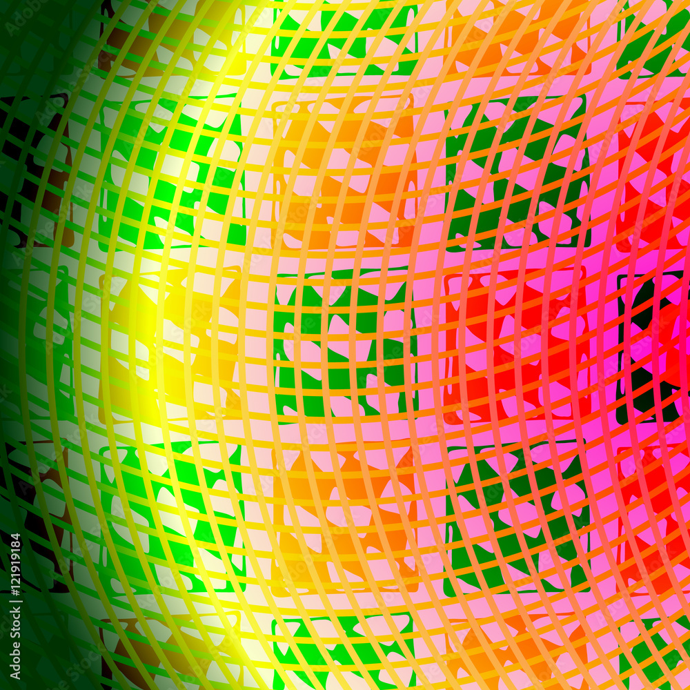 New abstract glowing striped background. Line art illustration with