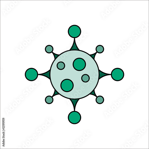 Complex Bacteria virus flat sign icon on background