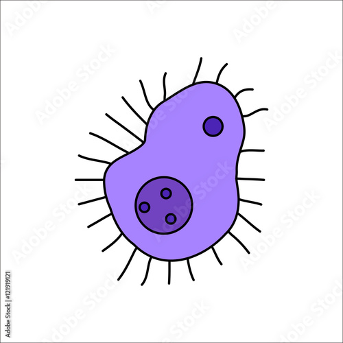 Bacteria virus flat sign icon on background