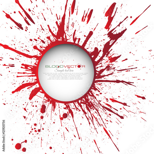 Blood splatter isolated on white background, vector design