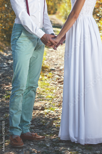 wedding, holding hands newlyweds © vitpluz