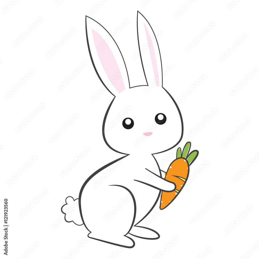 Obraz premium cute bunny on white background