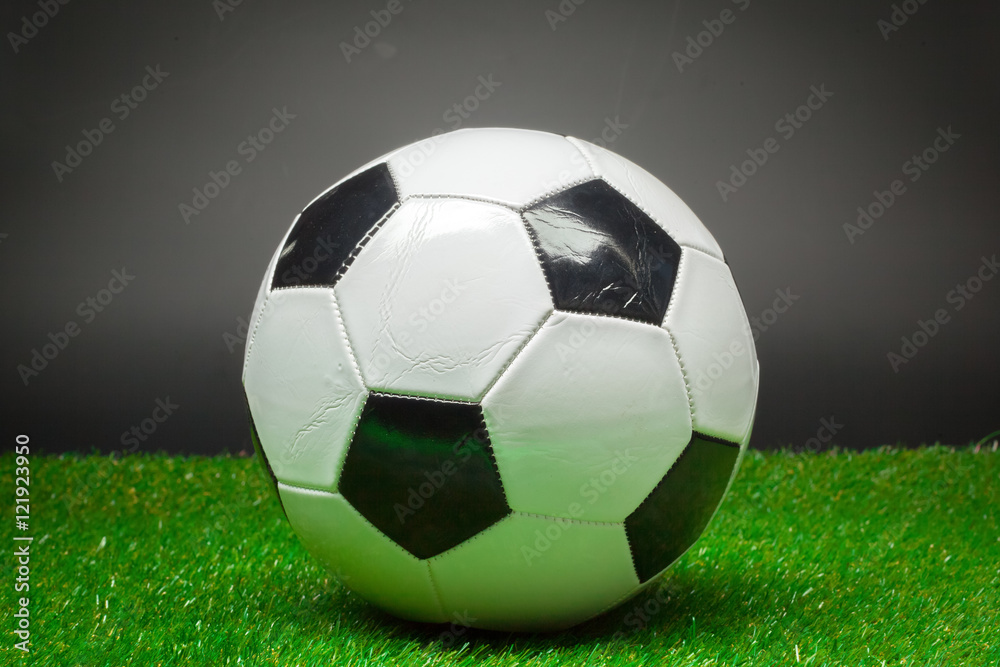 Fototapeta premium soccer ball on the green field