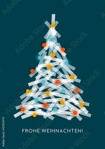 Weihnachtsbaum, Grafik, Weihnachtsgruß, geometrische Formen 