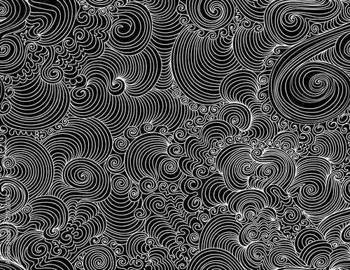 Abstract vector decorative texture with curling waving lines. You can use it in interior, clothing or typographic design