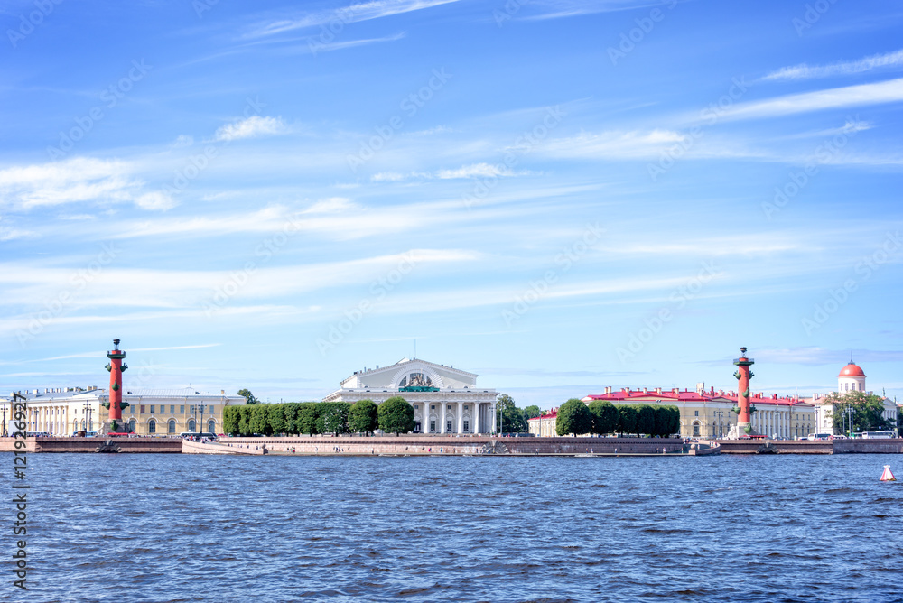 The Neva river with the Stock Exchange, St Petersburg, Russia