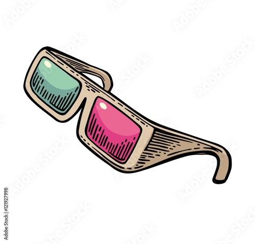 3D glasses for cinema. Isolated on white background.