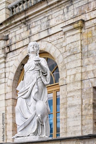 Sculpture of a woman near the Palace in Petersburg photo