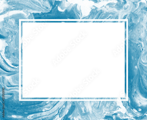 Hand painted marble frame.