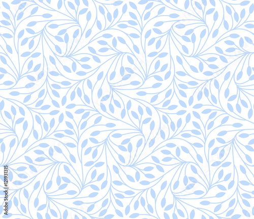 Seamless leaves pattern on white background