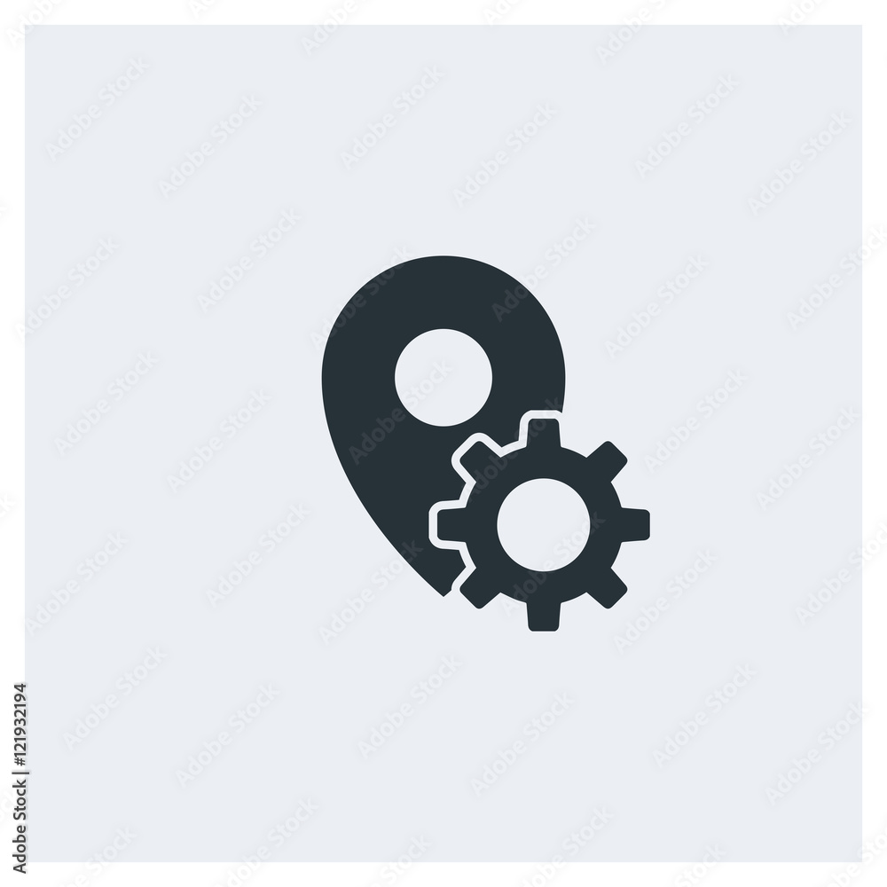 Set location icon, image jpg, vector eps, flat web, material icon, icon with grey background	