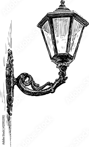 sketch of a vintage street lamp