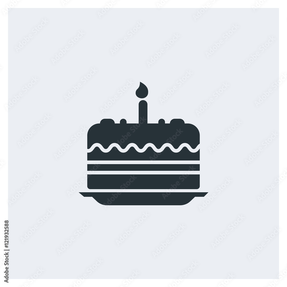 Birthday cake icon, image jpg, vector eps, flat web, material icon, icon with grey background Birthday cake icon, image jpg, vector eps, flat web, material icon, icon with grey background