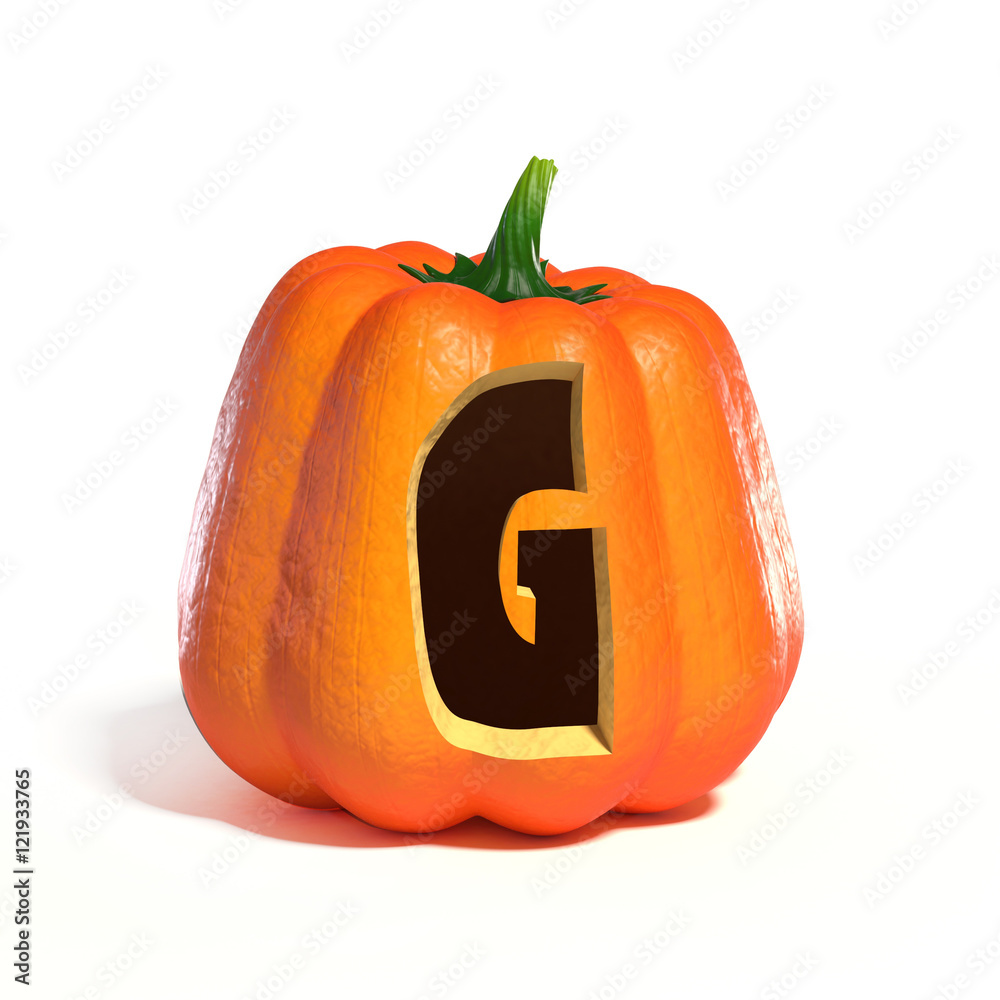Halloween pumpkin font letter G Halloween pumpkin font letter G