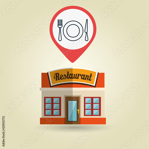 restaurant building food vector illustration eps 10