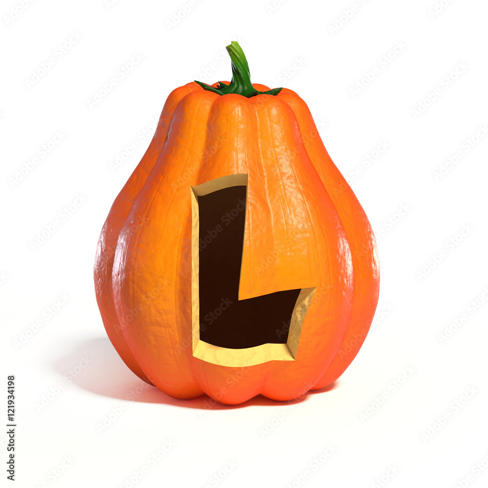 Halloween pumpkin font letter L Stock Illustration Adobe Stock