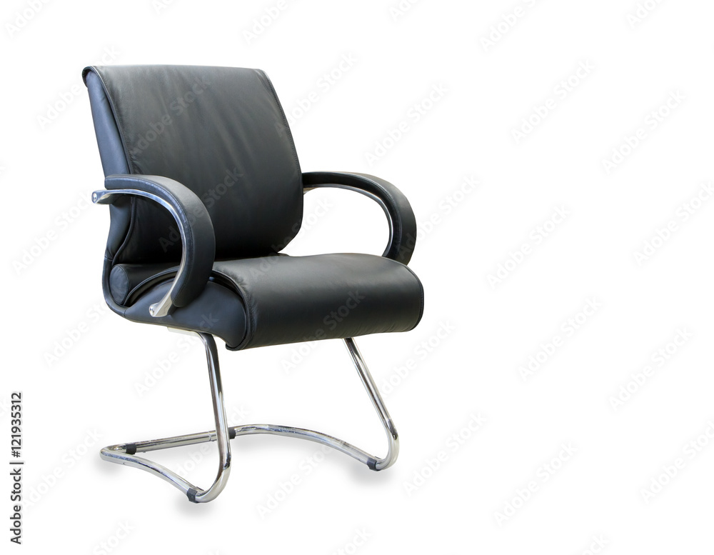Modern office chair from black leather isolated over white Modern office chair from black leather isolated over white