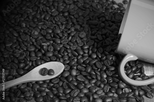 Coffee beans background, Fresh coffee beans photo