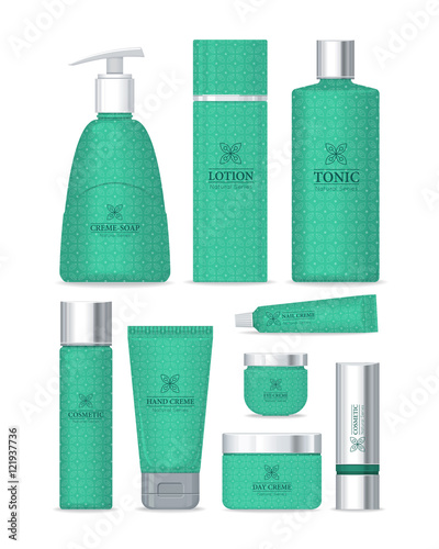 Professional Series Cosmetic Set Isolated. Vector