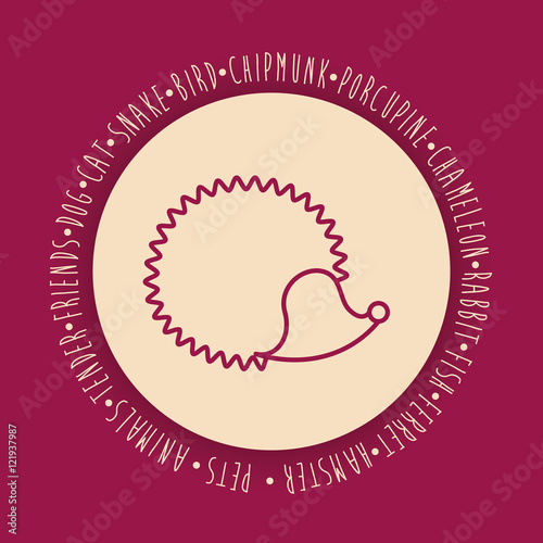 Porcupine icon. Animal pet cartoon and nature theme. Colorful design. Vector illustration