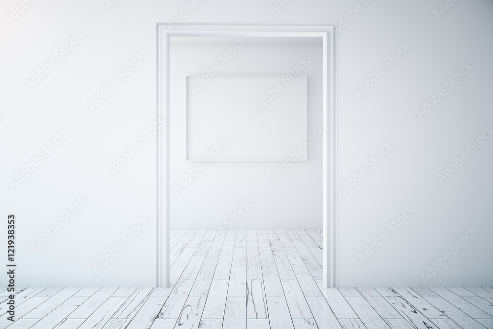 Minimalistic interior with picture frame Minimalistic interior with picture frame
