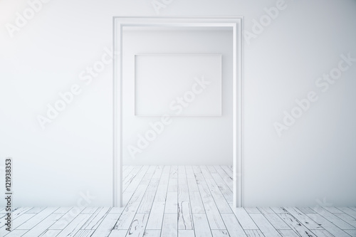 Minimalistic interior with picture frame