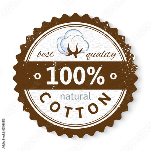 Stamp with cotton plant and text design